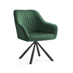 SONGMICS Dining Chair with Armrests, Green-Ink Black