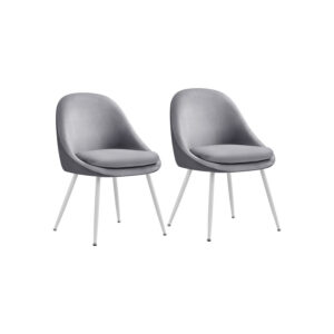 VASAGLE spisestuestol, 2 stk. med hynder, duvegr?-skyhvid