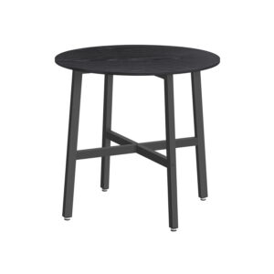 VASAGLE Small Round Dining Table Ebony Black-Ink Black