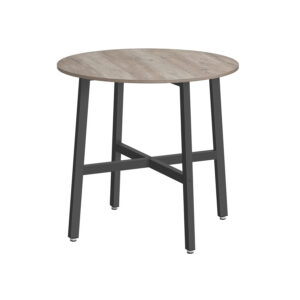 VASAGLE Small Round Dining Table Greige Mottled-Ink Black