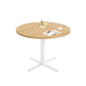 VASAGLE Round dining table for 4 people for dining room golden oak color