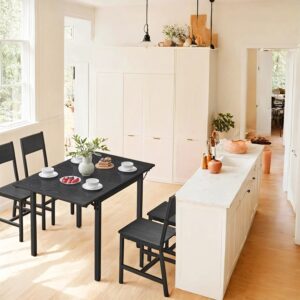 VASAGLE Spisebord til 2-4 personer i ibenholt-sort og bl?ksort