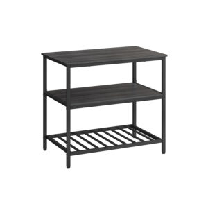 VASAGLE kitchen shelf with steel frame, industrial, ebony-black