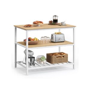 VASAGLE Kitchen Shelf Steel Frame Industrial Oak-White