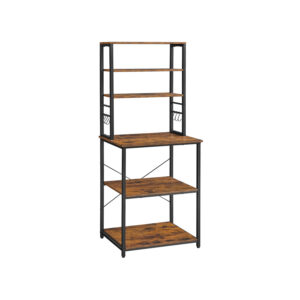 VASAGLE Kitchen rack with shelves and hooks