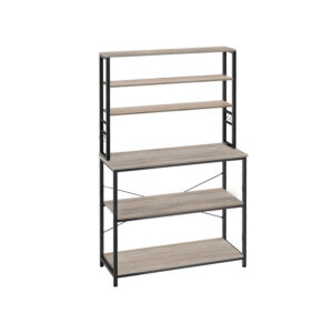 VASAGLE kitchen shelf 6 shelves 40 x 100 x 167 cm greige-black