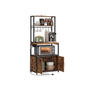 VASAGLE Kitchen shelf with sockets and hooks for practical storage