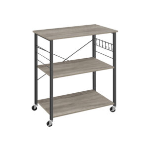 VASAGLE Kitchen Shelf 3 Levels on Casters Greige Mottled-Black