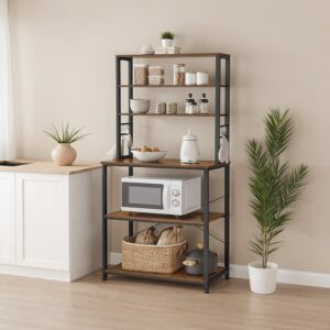 VASAGLE Kitchen Shelf, Free-Standing Shelf, Microwave Shelf