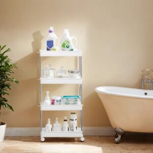 SONGMICS rullebord, k?kkenvogn med 4 hylder, k?kkenreol