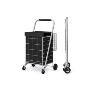 SONGMICS indk?bsvogn med 360? drejelige hjul, duvegr?