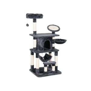 Feandrea kissapuu raapimalaudalla 145 cm harmaa