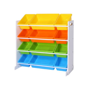 SONGMICS Children's room shelf with colorful boxes