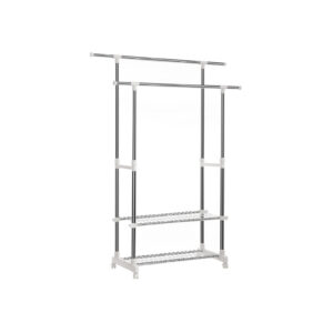 SONGMICS coat rack with shoe rack, white