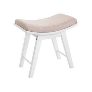 SONGMICS Concave Upholstered Stool White-Beige