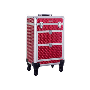 SONGMICS Cosmetics Trolley 2 Drawers Bright Red