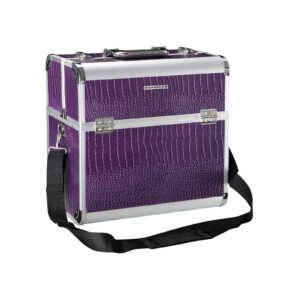 SONGMICS Cosmetic Case Crocodile Pattern Purple
