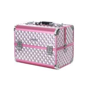 SONGMICS Cosmetics Case Pink-Silver