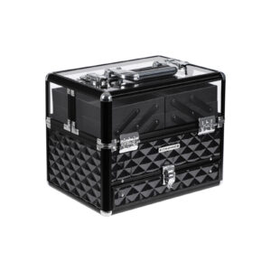 SONGMICS Cosmetic Case Black Transparent
