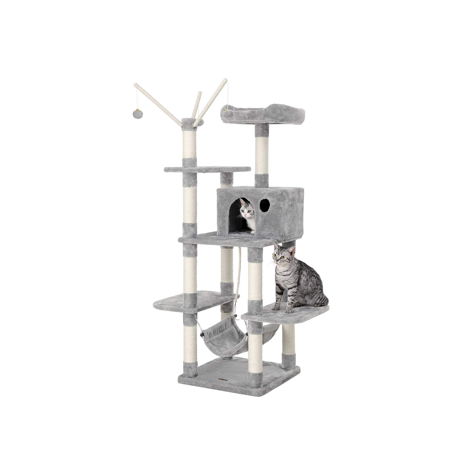 Feandrea Cat Tree with Hammock 154 cm Light Gray - Image 2