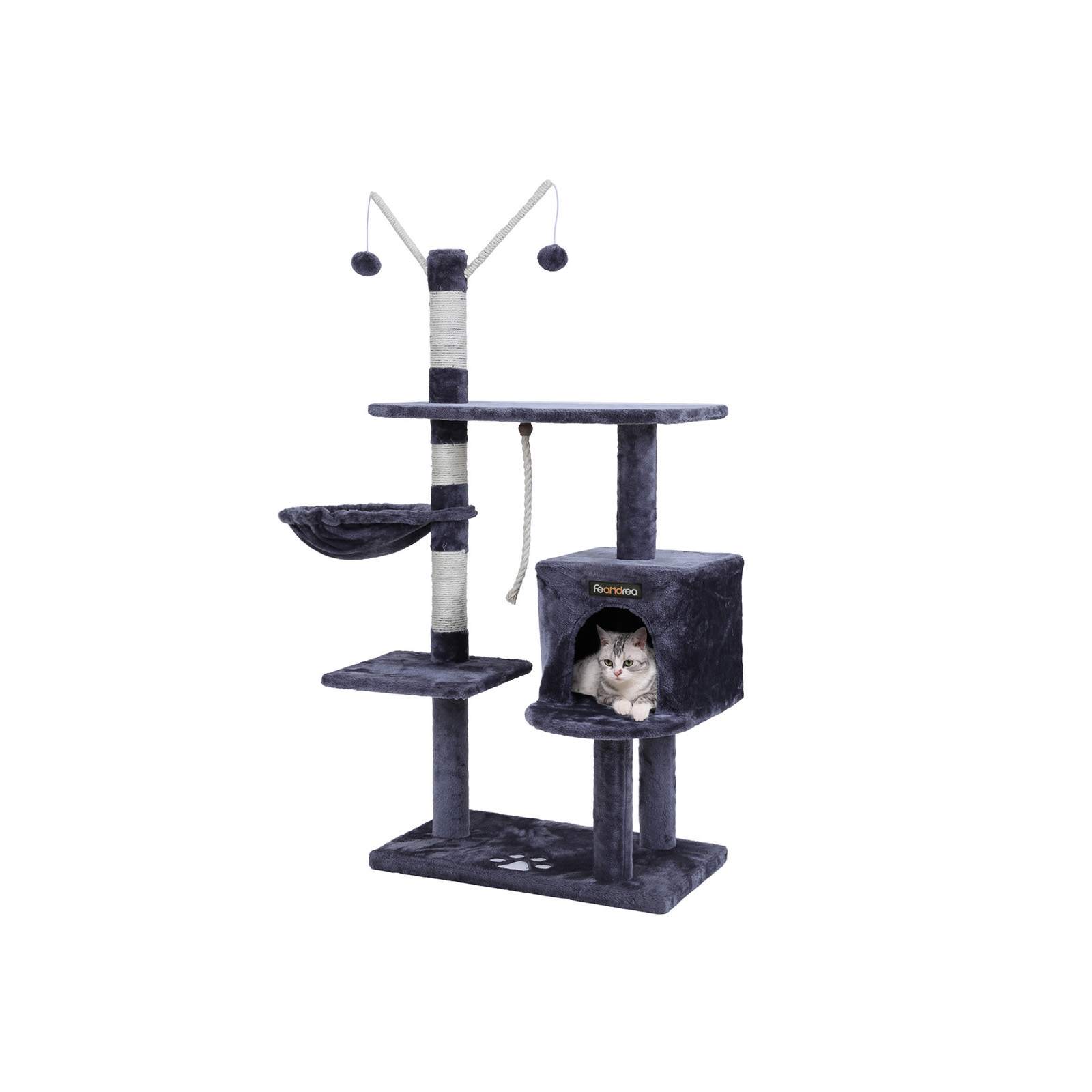 Feandrea Cat Tree with Cave 134 cm Smoke Gray - Image 2