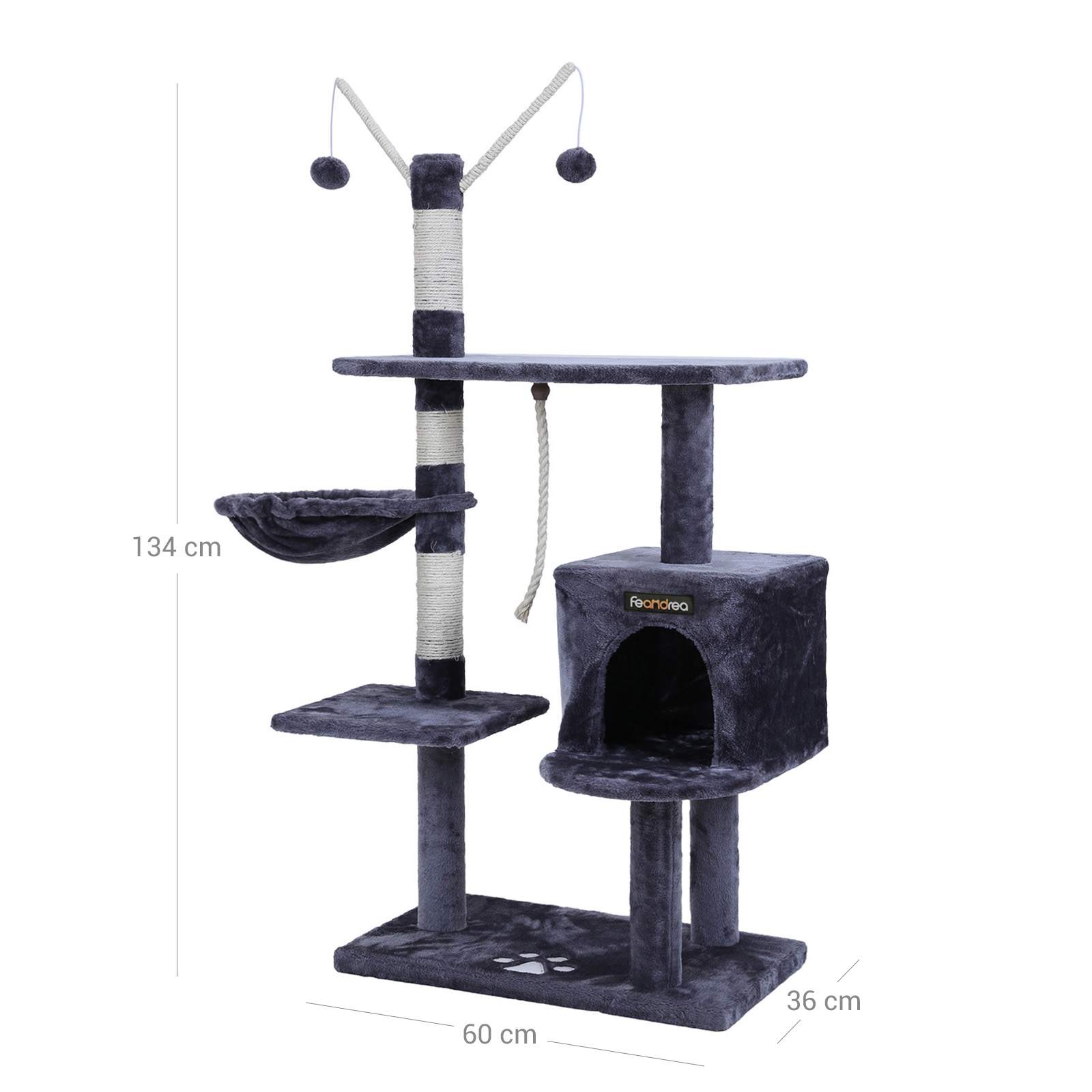 Feandrea Cat Tree with Cave 134 cm Smoke Gray - Image 6