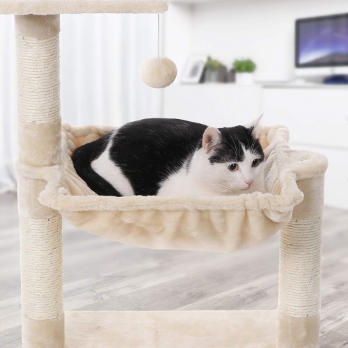 Feandrea Cat Tree with Lying Trough 70 cm Beige - Image 4