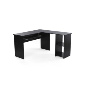 VASAGLE L-shaped desk, black