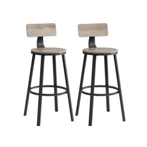 VASAGLE baarituoli 2 kpl, greige-musta