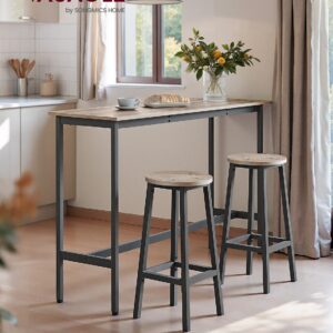 VASAGLE baarituoli, 2 kpl, greige-musta