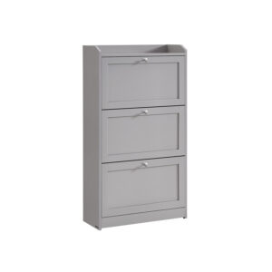 VASAGLE shoe cabinet 3 flaps for up to 18 pairs of shoes dove gray