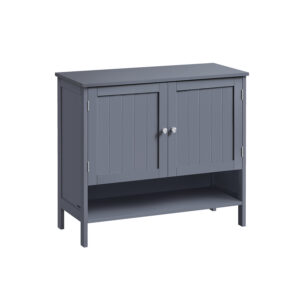 VASAGLE Skoskåpa i lantlig stil 35 x 80 x 70 cm skiffergrå