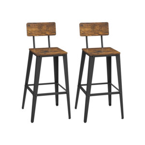 VASAGLE Set of 2 bar stools with backrest