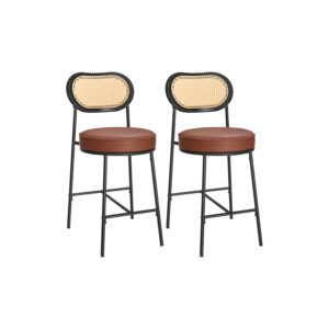 VASAGLE baarituolit 2 kpl korkeat tuolit keittiöön aamiaiselle, kaarevalla selkänojalla