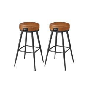 VASAGLE baarituoli 2 kpl 76 cm korkea karamellinruskea