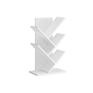 VASAGLE Tree-shaped bookshelf, space-saving, cloud white
