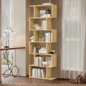 VASAGLE 6-tasoinen kirjahylly, vapaasti seisova hylly, toimistohylly esillepanoon