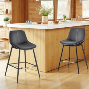 VASAGLE baarituolien 2 kpl:n sarja, korkeus 62 cm, musta