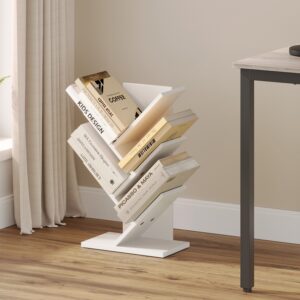 VASAGLE kirjahylly 5 tasoa, puumainen lattiakirjahylly, tilaa säästävä kulmakirjahylly