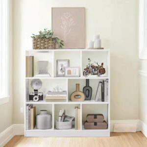 VASAGLE Kirjahylly 8 lokeroa Valkoinen