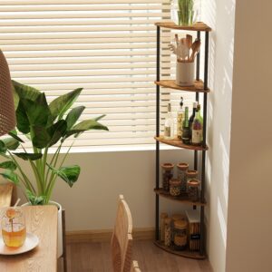 SONGMICS Corner Shelf with 5 Levels, Super-Fast Tool-Free Assembly, Free-Standing Shelf