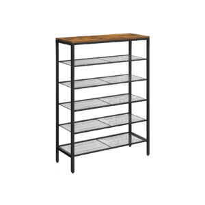 VASAGLE Teollisuustyylinen kenkähylly, 6 tasoa