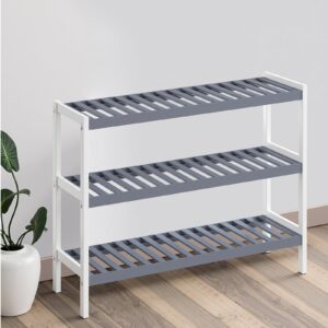SONGMICS bamboo shoe rack with 3 levels