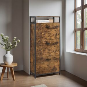 VASAGLE shoe cabinet with 3 flaps