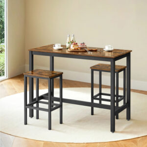 VASAGLE Industrial Look Bar Table with 2 Bar Stools
