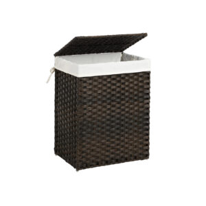 SONGMICS h?ndflettet vasket?jskurv, brun