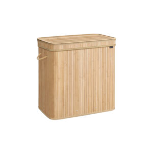 SONGMICS Laundry Basket with Bamboo Lid 150 Liters Natural Beige