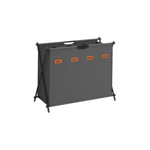 SONGMICS 155-liter laundry basket with 4 compartments, slate gray