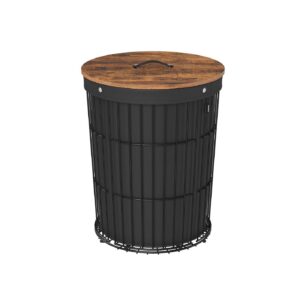 SONGMICS laundry basket with lid, large capacity, ink black