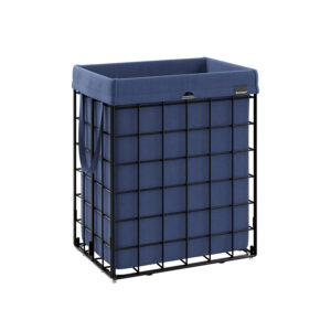 SONGMICS Laundry Basket 90 L Removable and Washable Black-Anthracite Blue